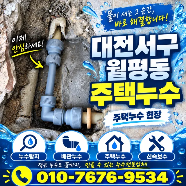 대전 서구 월평동 주택 누수탐지·배관수리 작업사례